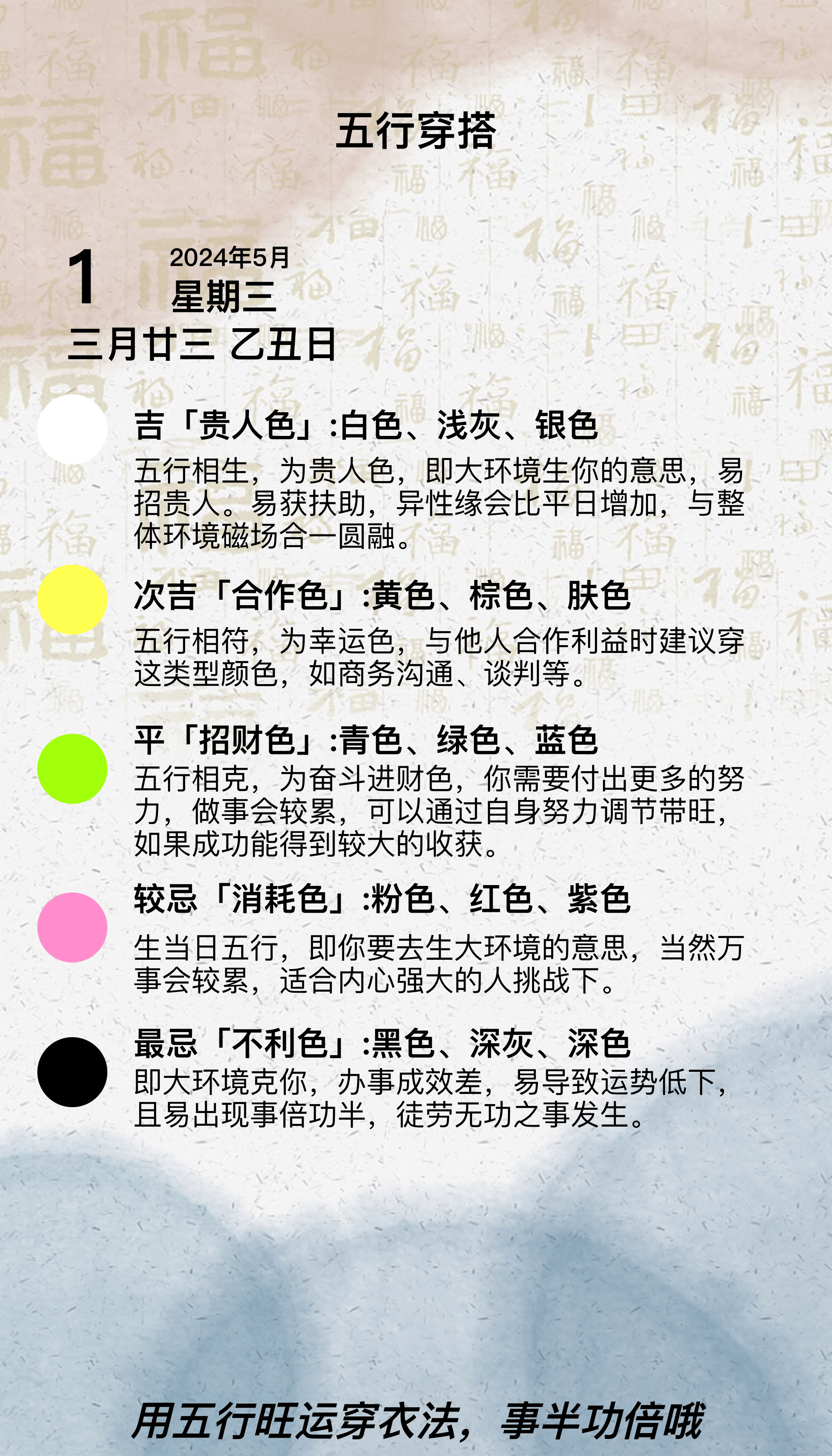 五行穿衣旺运
