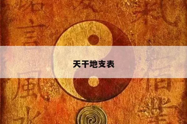 天干地支表