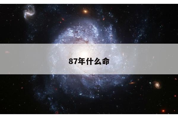 87年什么命